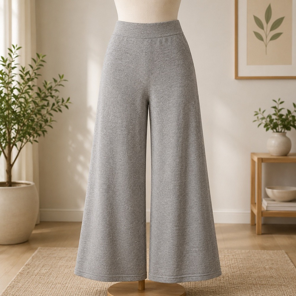 NWT Honeydew Intimates Lounge Pants Women XS Grey Wide Leg Marled Knit Sleepwear